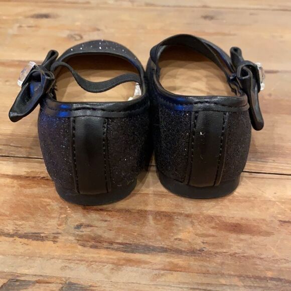 Lily & Dan Toddler Dress Shoe Black Glitter Rhinestone and bow Size 5/6 - Picture 7 of 16